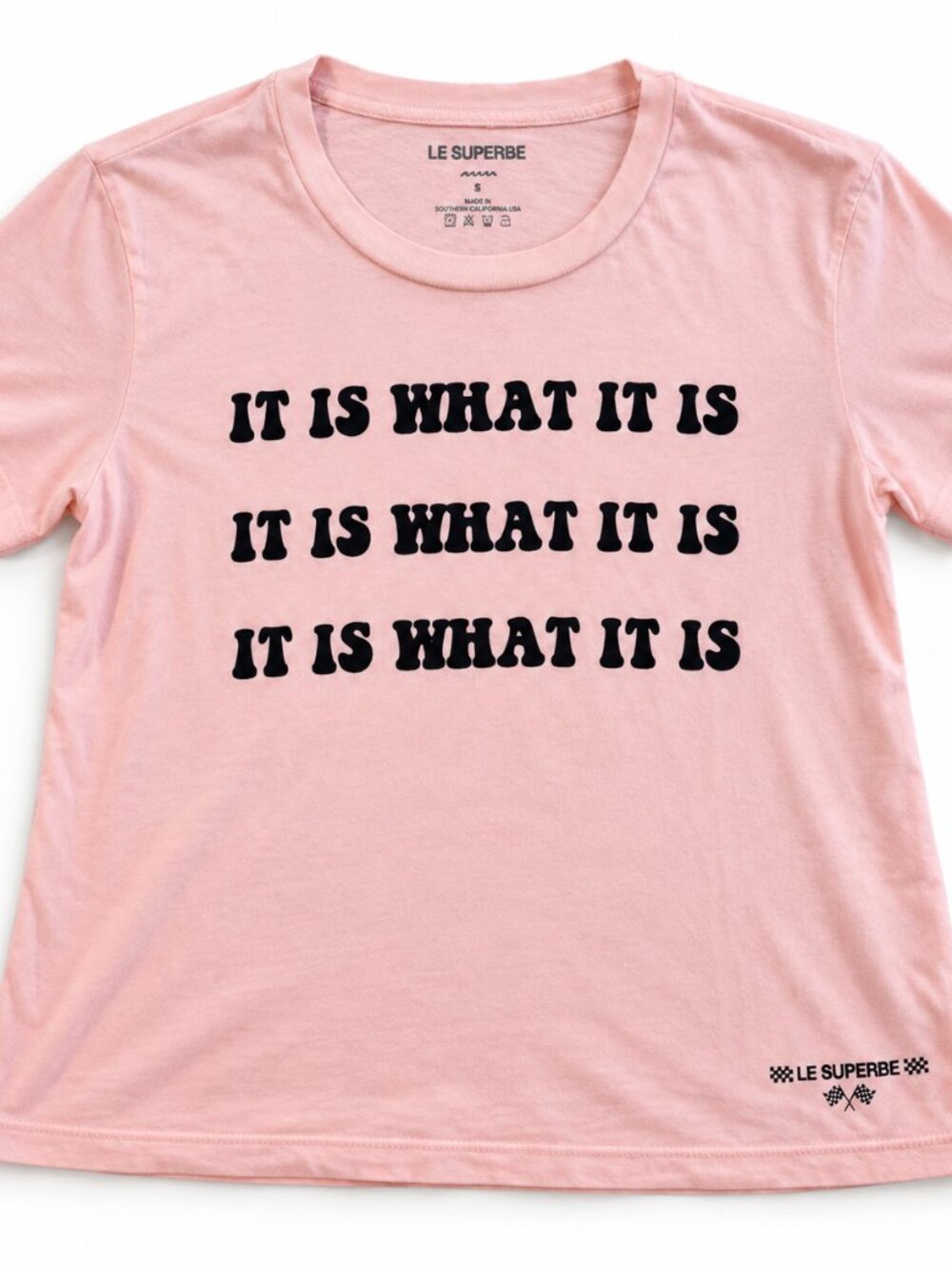 Le Superbe Women’s Small Pink “It Is What It Is” Graphic T-Shirt Tee